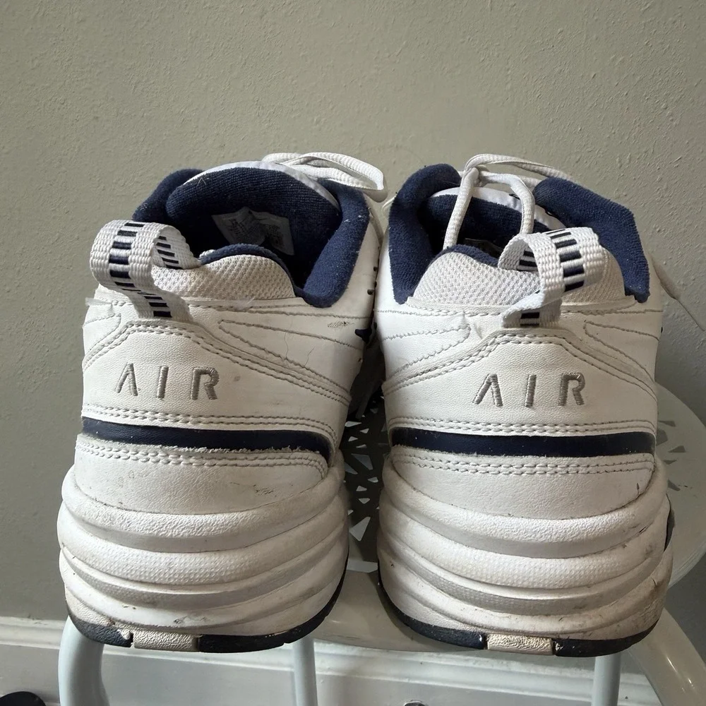 Nike Air Monarch IV White/Navy 416355-102 Men's Shoes Size 14 EEEE